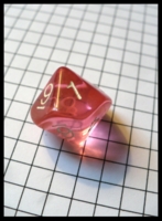 Dice : Dice - 10D - Transparent Pink With White Numerals
